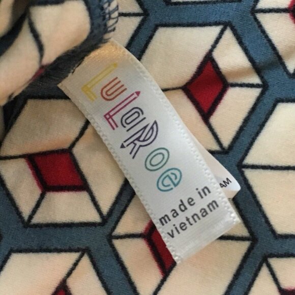 NWT LulaRoe TC Leggings July 4th Red White Blue Holiday boxes geometric LLR NEW - Picture 3 of 3